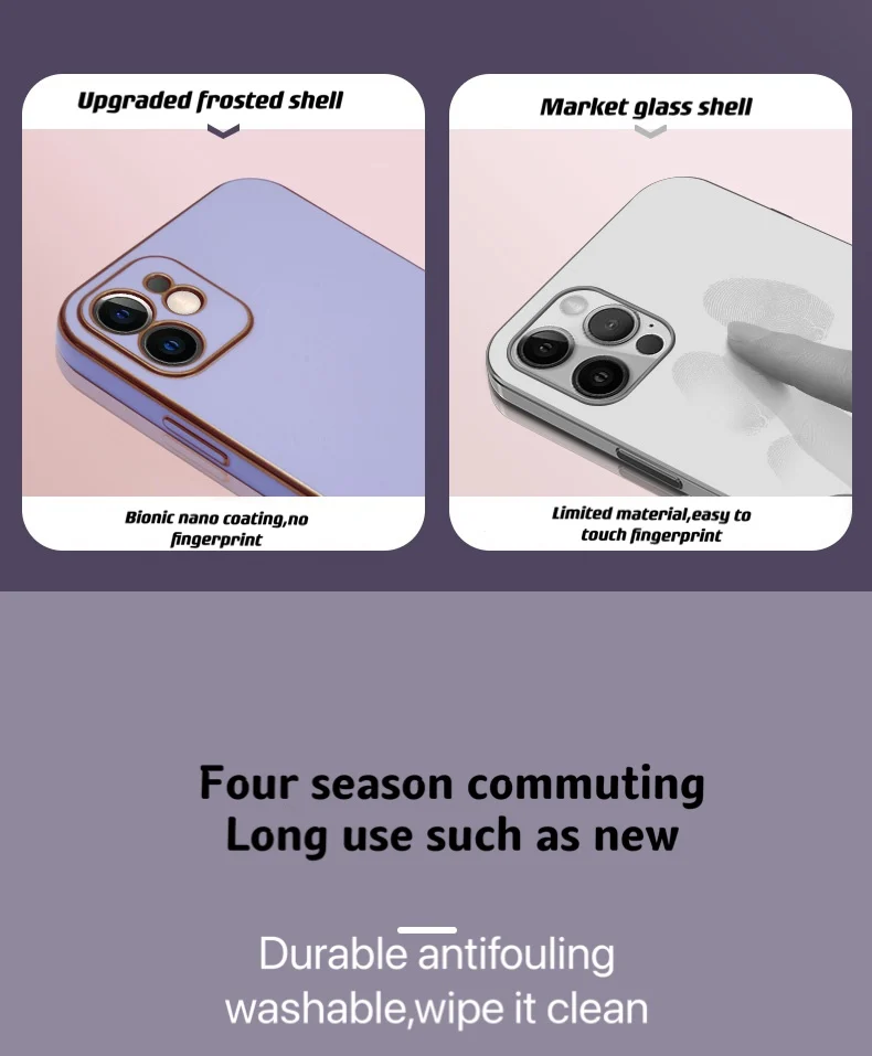 

LOVECOM Plating Phone Case For iPhone 12 11 Pro Max XR XS Max 7 8 Plus X XS Soft IMD Phone Back Cover Cases