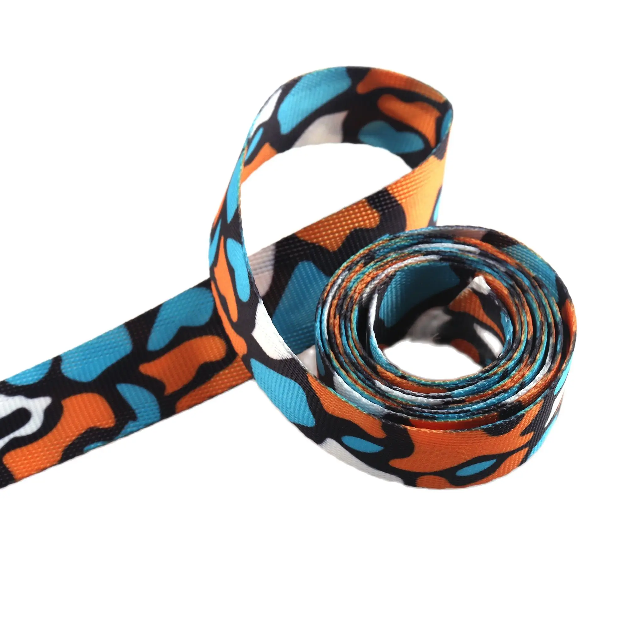 

20mm Fashion Sewing Strap for Backpack Ribbon Lanyard Wrist Strap Garment Accessories Blue Camo color striped Webbing Dog Collar