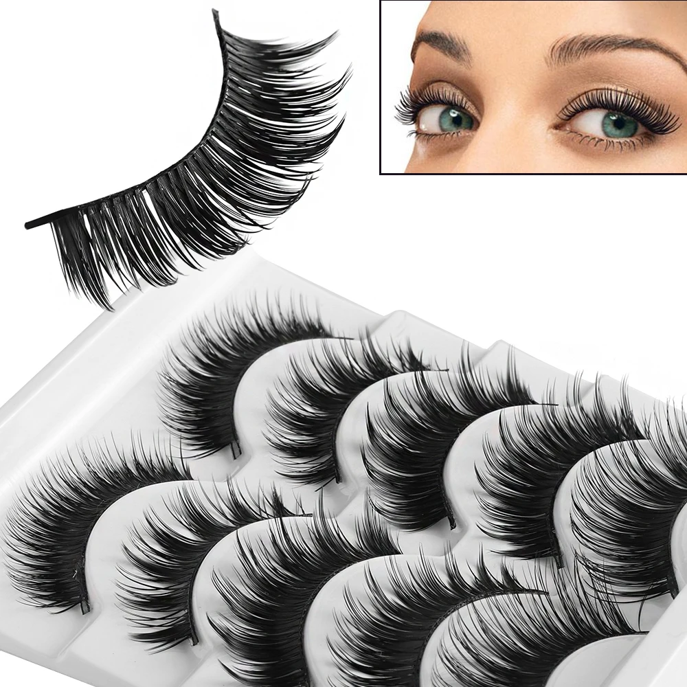 5 пар великолепные толстые смешанные Накладные ресницы ручной работы тонкие и
