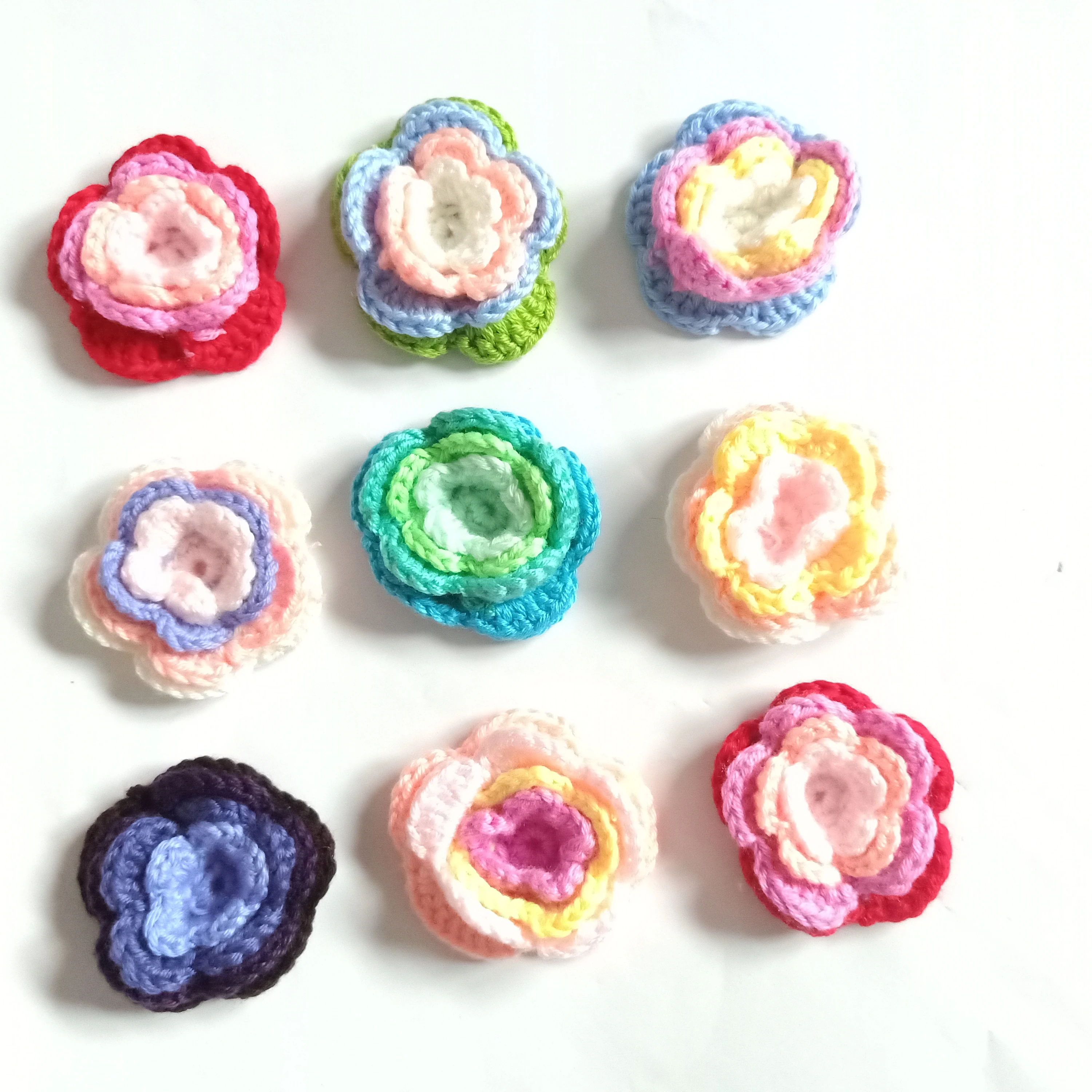 1 шт. головные уборы Красочные Вязание шерстяное цветы для волос заколка Роза