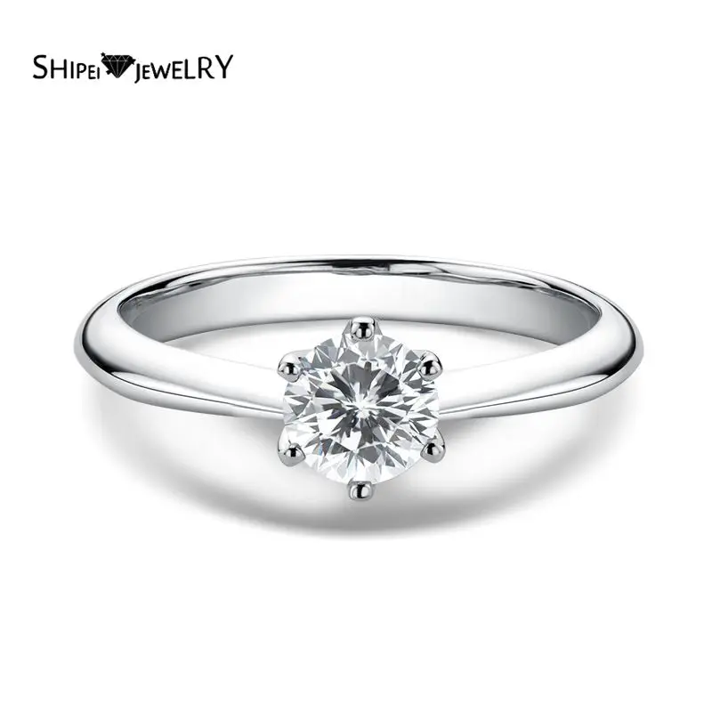 

Шипай 925 стерлингового серебра круглой огранки 0.5Ct создан Муассанит Камень Обручальное кольцо для женщин, хорошая бижутерия ювелирные изде...