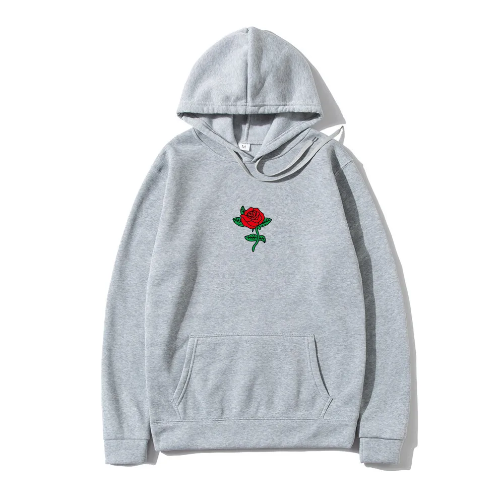 

New Spring and Summer Hoodie Sweatshirt Men's Fashion Street Style Rose Print Hoodie Top Pullover Men's Hoodie Sweatshirt