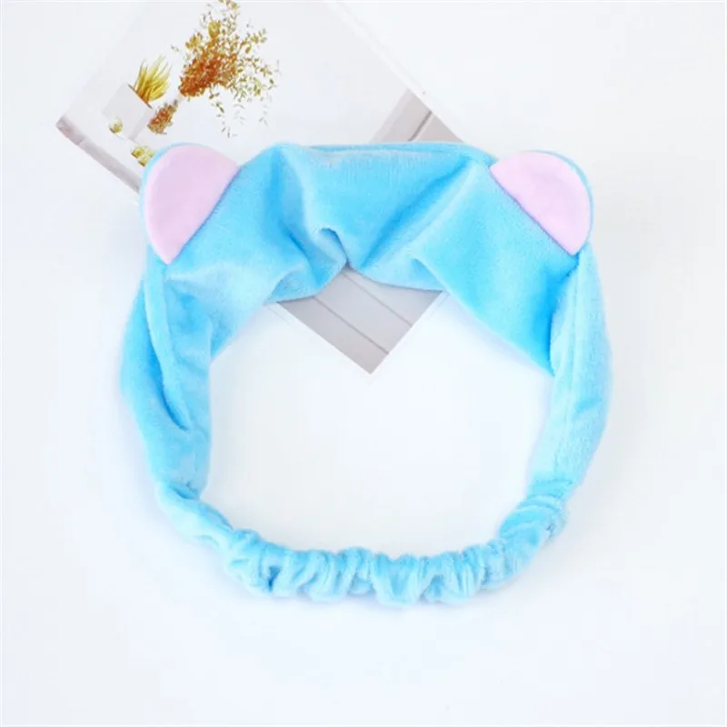 cat ear blue Новинка, модный фланелевый мягкий бантик, ободок с кроличьими ушами для женщин, девушек, тюрбан, милый держатель, повязка для волос, головной убор, аксессуары для волос - Цвет: cat ear blue