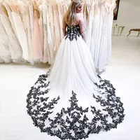 sparkle wedding dresses for women bride 2021 black lace appliques sweetheart lace up bridal gowns marriage dress robe de mariee