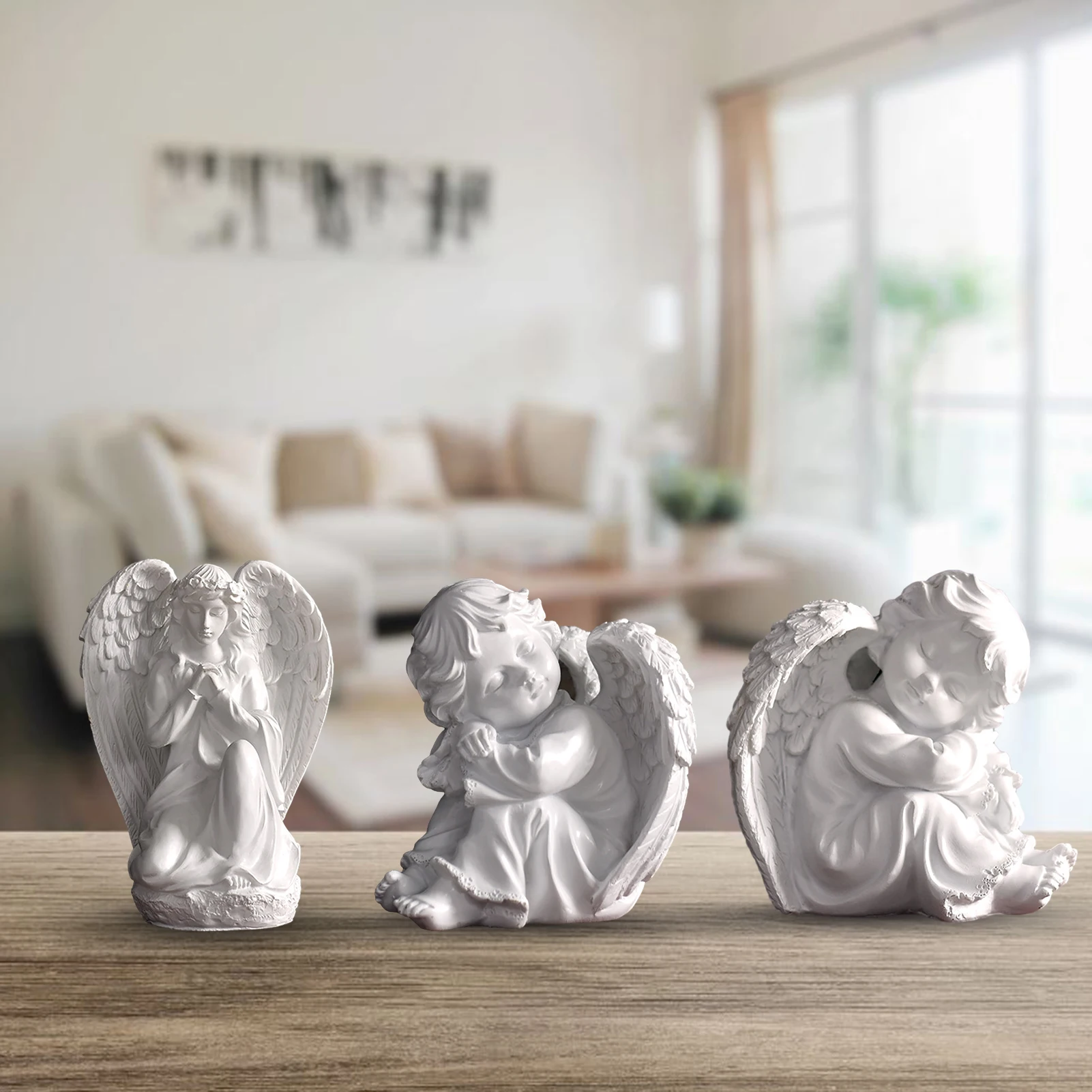 

Nordic Creative Angel Girl Sculpture Resin Angel With Winged Garden Statue Innovative Home Decoration Crafts
