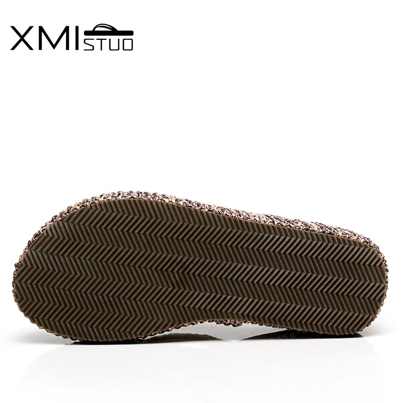 XMISTUO высококачественные Нескользящие женские пляжные шлепанцы из рафии на