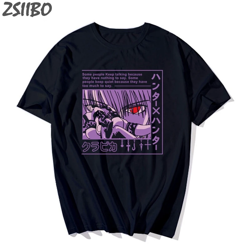 

Made of Hunter X Hunter Kurapika Men's T Shirt Killua Zoldyck Print Harajuku T-shirt Unisex Short Sleeve Anime T-shirt Male Casu