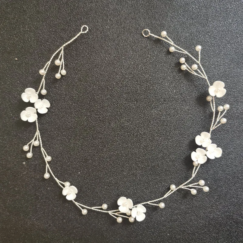 Женский ободок для волос SLBRIDAL Свадебный ручной работы с кристаллами и цветами