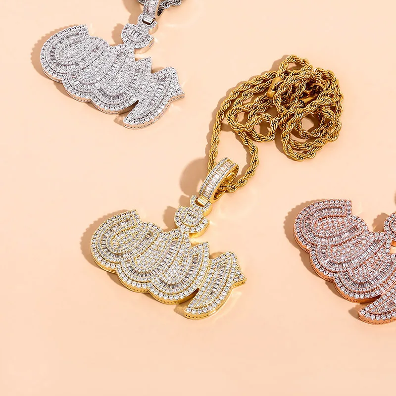 

New Eye Of Horus Pendant Necklace With Tennis Chain Gold Color Iced Out Cubic Zirconia Hip Hop Rock Jewelry Gift For Women Men