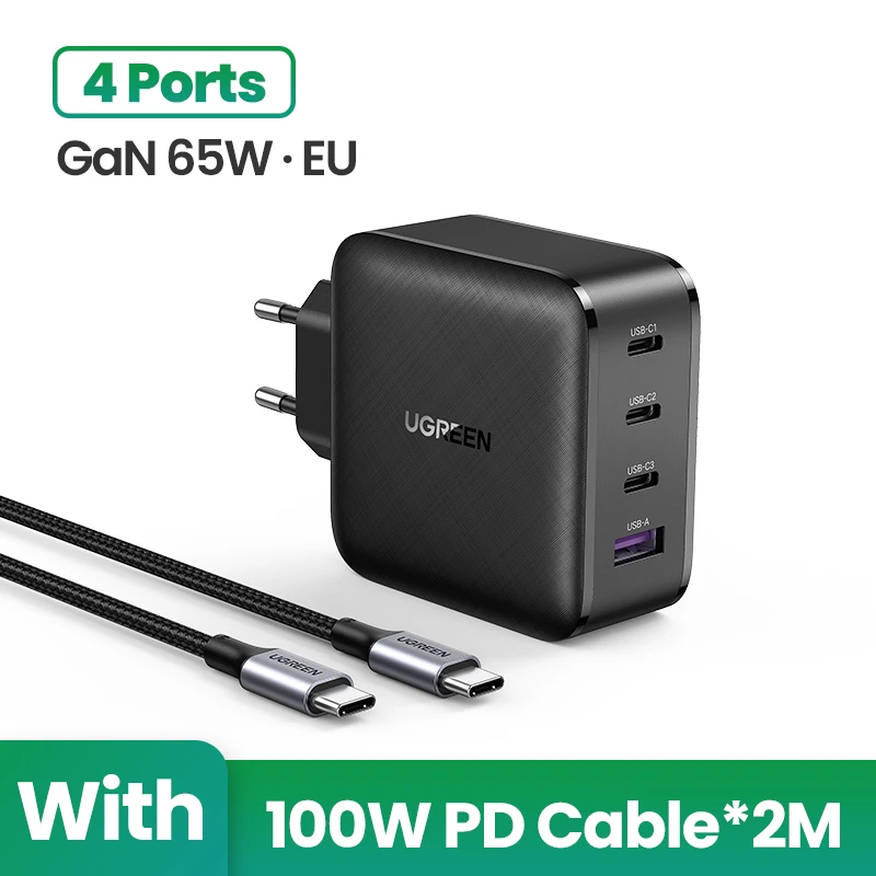 

65W GaN Charger Quick Charge 4.0 3.0 Type C PD USB Charger with QC 4.0 3.0 Fast Charger for iPhone 12 Pro Xiaomi Laptop