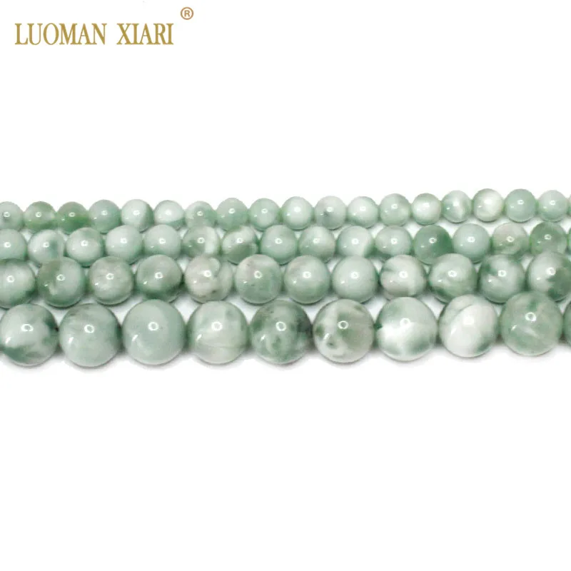 Круглые Бусины Из ангелита ААА 100% натурального зеленого цвета для изготовления