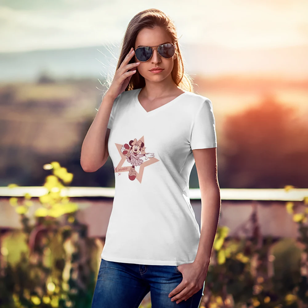 

Disney Mickey Moto & Biker Summer T Shirt Women New Arrivals Short Sleeve Girls Can Do Anything Fashion European 2021 Dropship