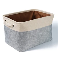 cotton linen folding storage baskets bins fabric organizer office bedroom closet toys laundry basket cabinet storage bag