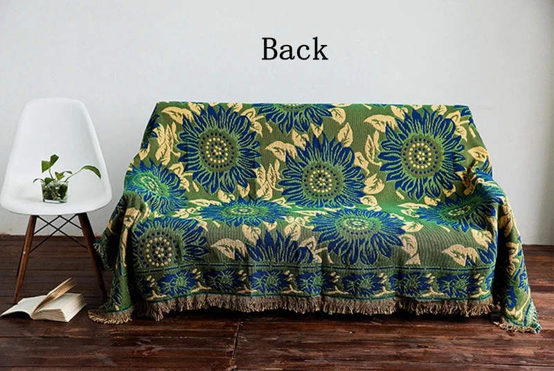 Американский кантри диванные одеяла подсолнухи декоративные Slipcover кидает на диван кровать путешествия коврики коврик-шарф кисточки