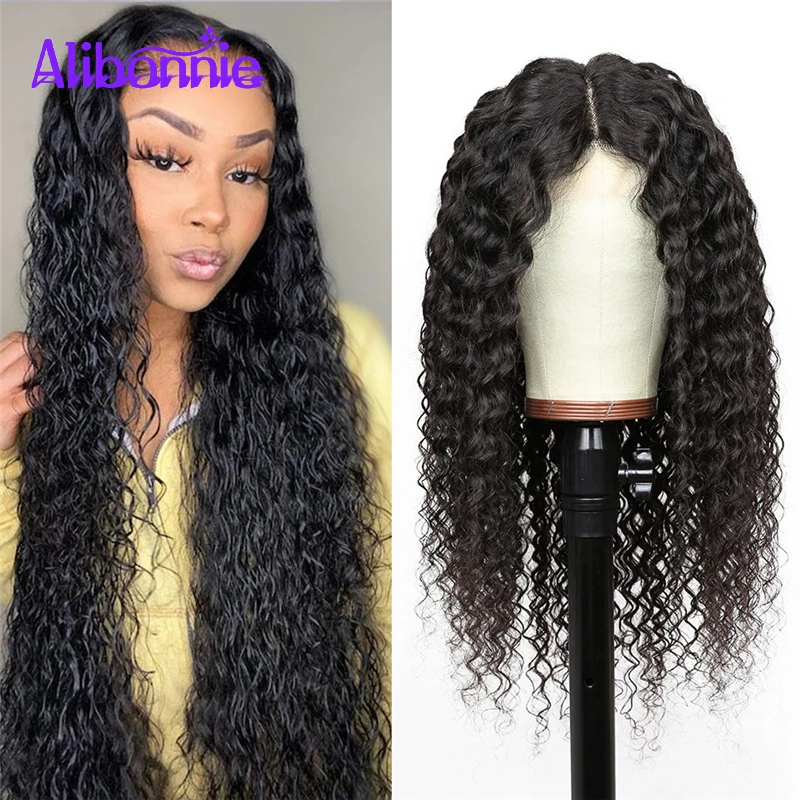 13X4 Water Wave Wig With Baby Hair Remy Alibonnie 5X5 Lace Front Human Hair Wigs for Black Women Brazilian Pre Plucked Wig