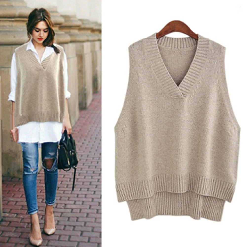 

Женский свитер, топы на бретелях, весна-осень, жилет, майка без рукавов, v-образный вырез, вязаный свитер, жилеты, пуловер, джемпер