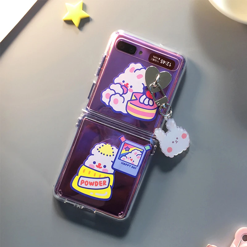 

Cute Cartoon Folding Phone Case for Samsung ZFlip 5G Cover F7070 Cover Holiday Gift for Girfriends Wife Cases for Z Flip Galaxy
