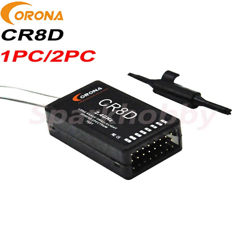 

1PC/2PC Corona CR8D 2.4Ghz V2 series DSSS Receiver compatible with CT8F/CT8J /CT8Z/CT3F/CT14F(DSSS) 8CH receptor for RC drones