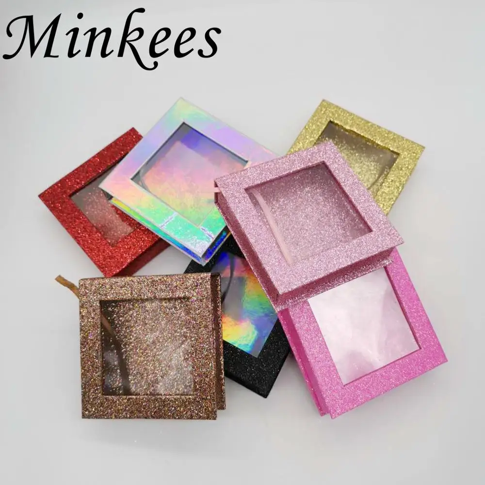 Minkees оптовая продажа 10/20 шт бумажная коробка для накладных ресниц норковых пустой