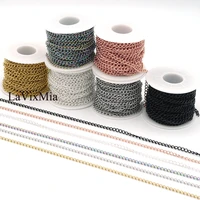 10 meterslot 100 stainless steel extention chain wholesale silvergoldrainbow diy jewelry necklace bracelet making chains