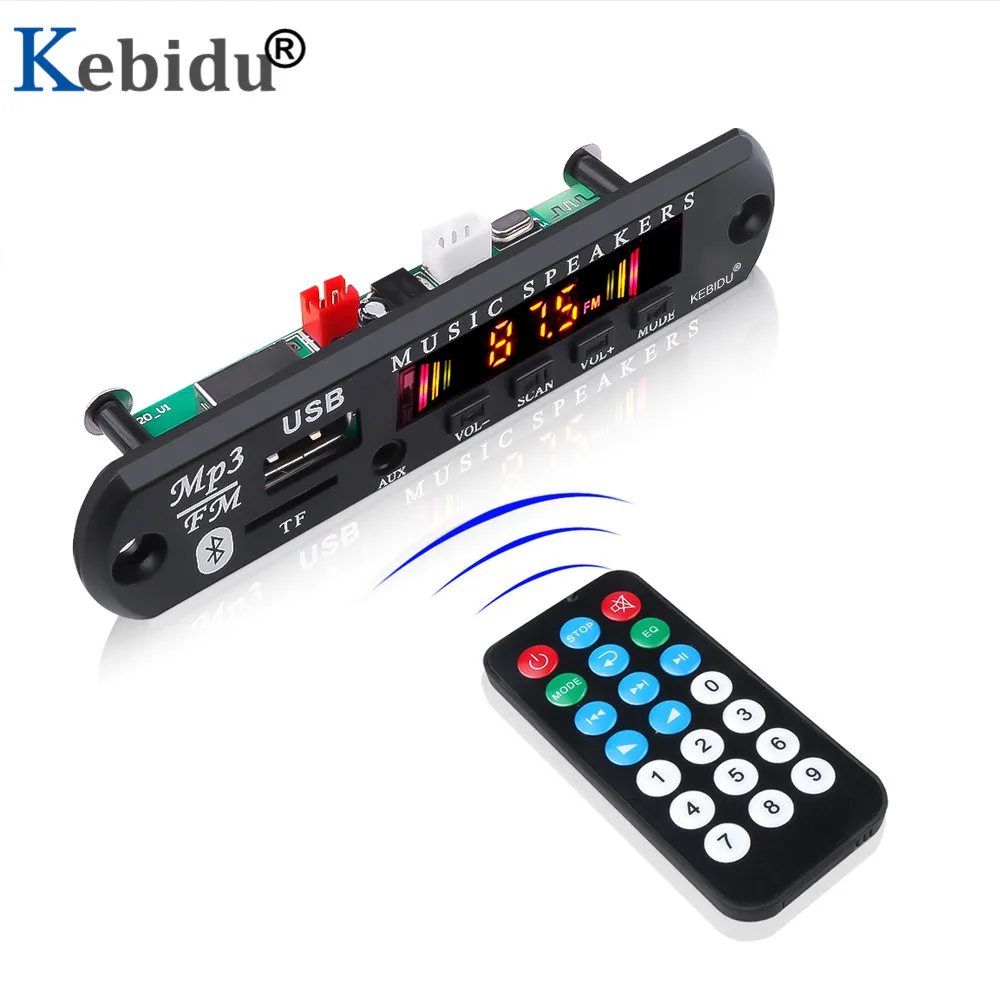 Приемник Kebidu с цветным экраном Bluetooth 5 0 автомобильный комплект mp3 плеер декодер