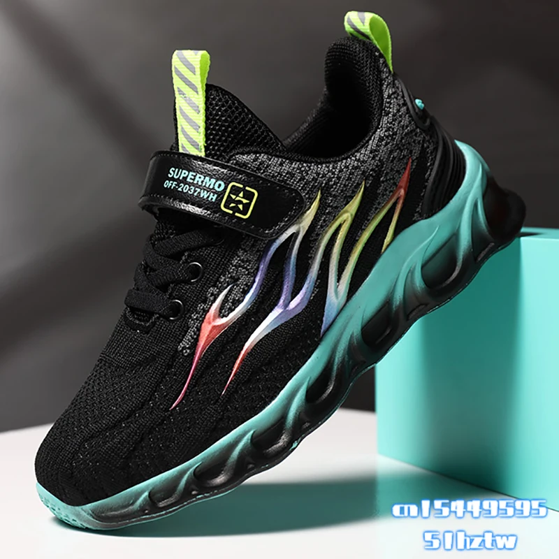 

Детские кроссовки для бега, летняя детская спортивная обувь, дышащие сетчатые теннисные кроссовки для мальчиков, легкая Повседневная прогу...