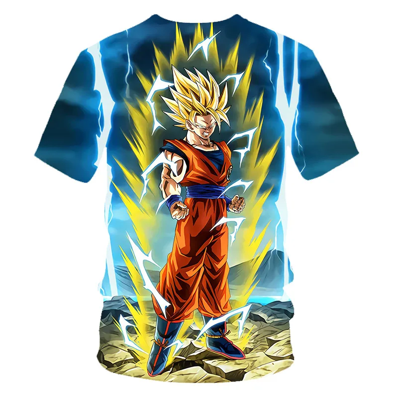 Мужские летние футболки с 3D принтом «Dragon Ball Z», «Super Saiyan Son Goku», «Black Vegeta», «Битва с драконом», Повседневная футболка, топы, футболки для детей
