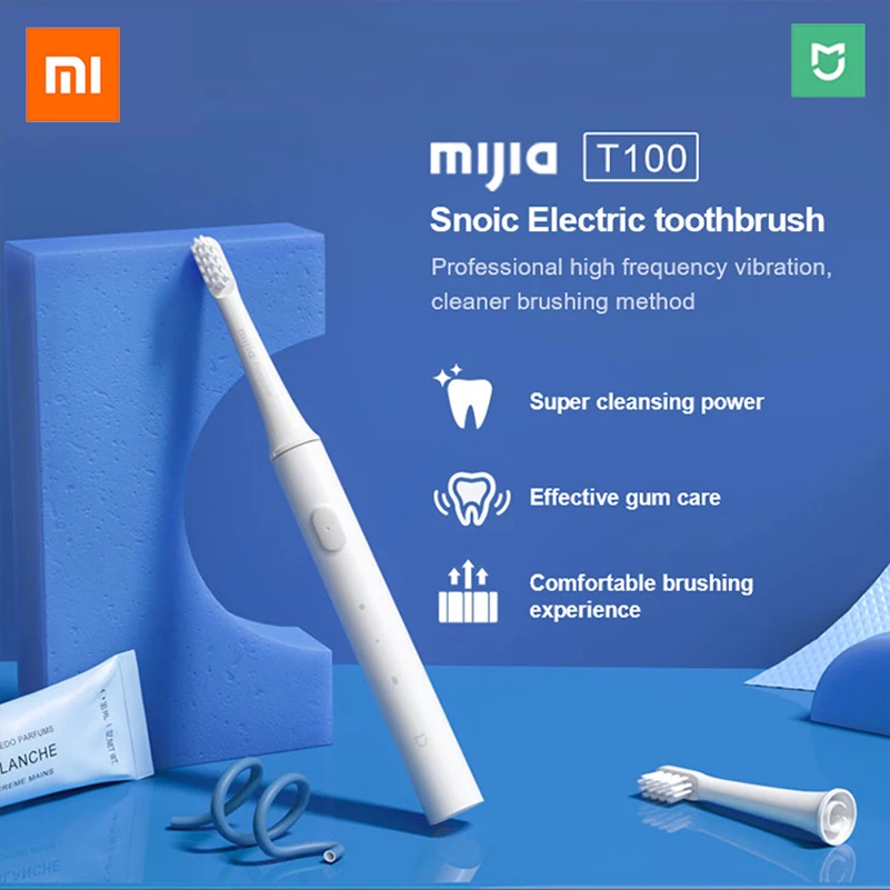 Зубная щетка Xiaomi Mijia T100 звуковая аккумуляторная с зарядкой от USB|Электрические зубные щетки| |