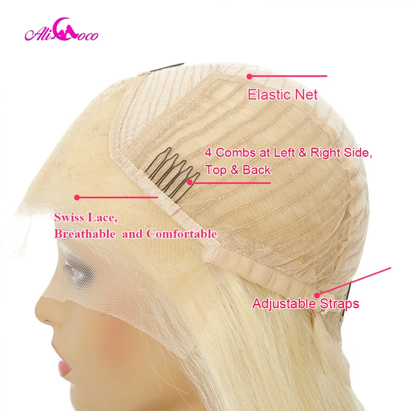 Парик Ali Coco с цветным розовым фиолетовым Омбре оранжевым кружевом спереди 13x4 HD