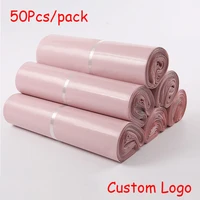 50pcslots pe plastic self seal mailbag light pink poly envelope waterproof postal courier bag waterproof packaging postal bags