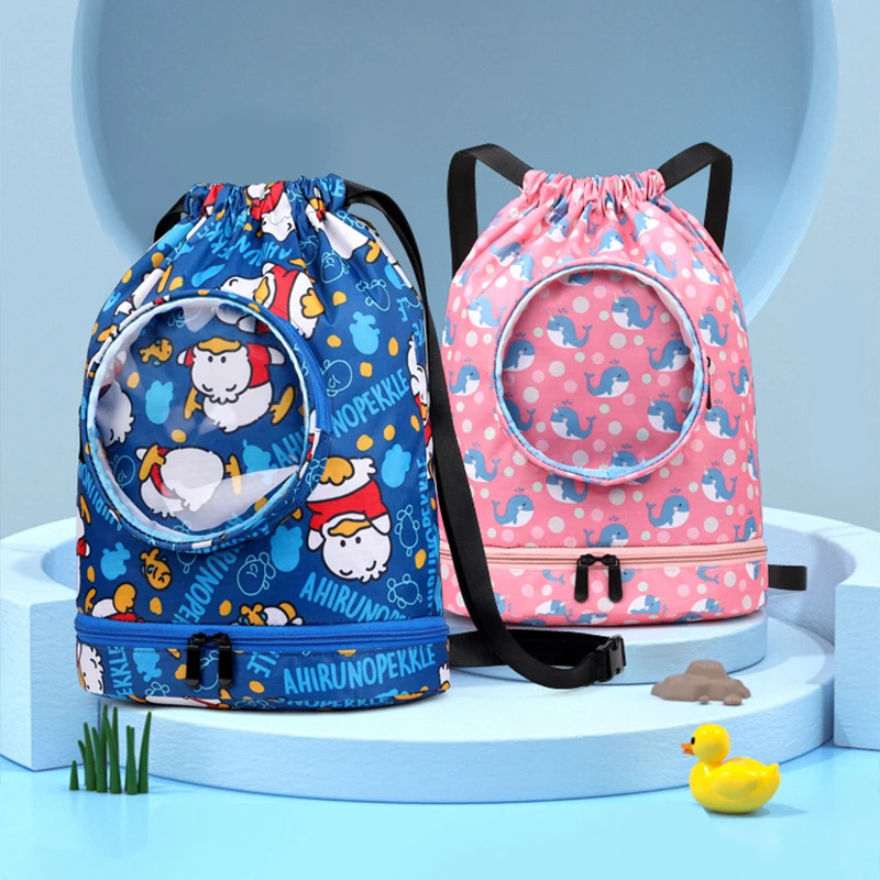 

Вместительные водонепроницаемые Рюкзаки для мальчиков и девочек, Мультяшные спортивные сумки для сухого и влажного отдыха, для кемпинга, б...