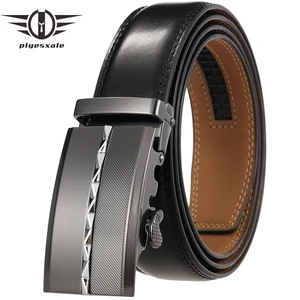 Мужской ремень из натуральной кожи, черный деловой ремень, B317