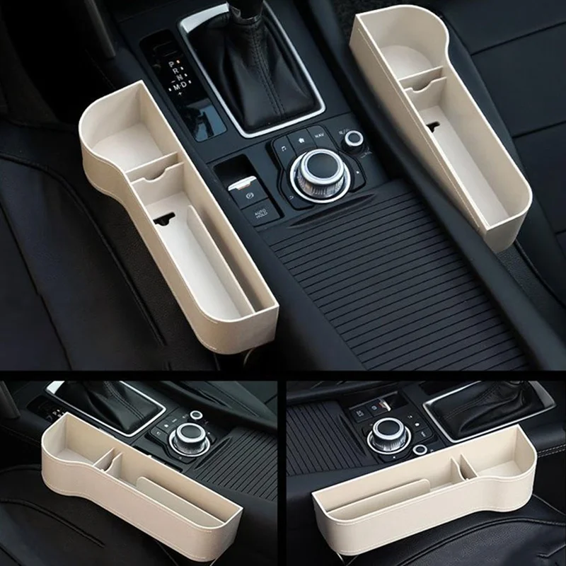 

Car Organizer Seat Gap Box For Stowing Tidying Car Seat Gap Organizer 2 USB Car Storage Pocket Auto Crevice Storage Case Leather