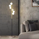 Современные светодиодсветодиодный декоративные стоячие лампы для гостиной в скандинавском стиле, прикроватные светильники для спальни, Простые Стеклянные шарики, светодиодная подстасветильник
