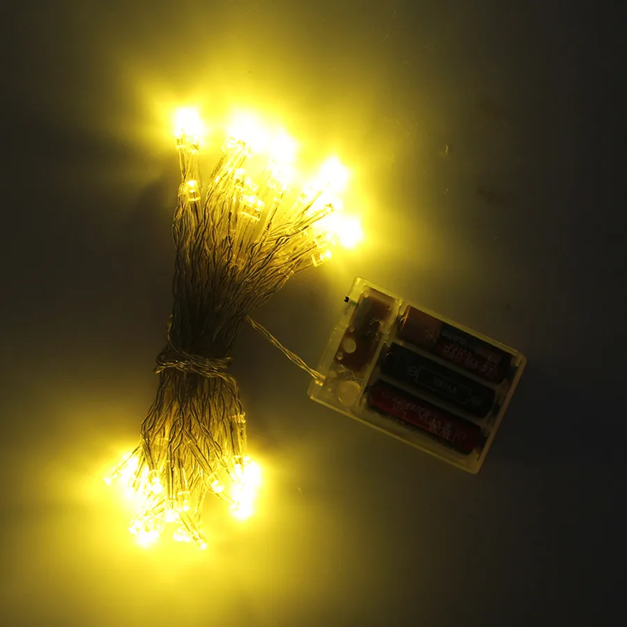 

2pcs 5M 50 Led AA Battery String Lights PVC Fairy Lights Bedroom Christmas Wedding Party Halloween Birthday Decoration