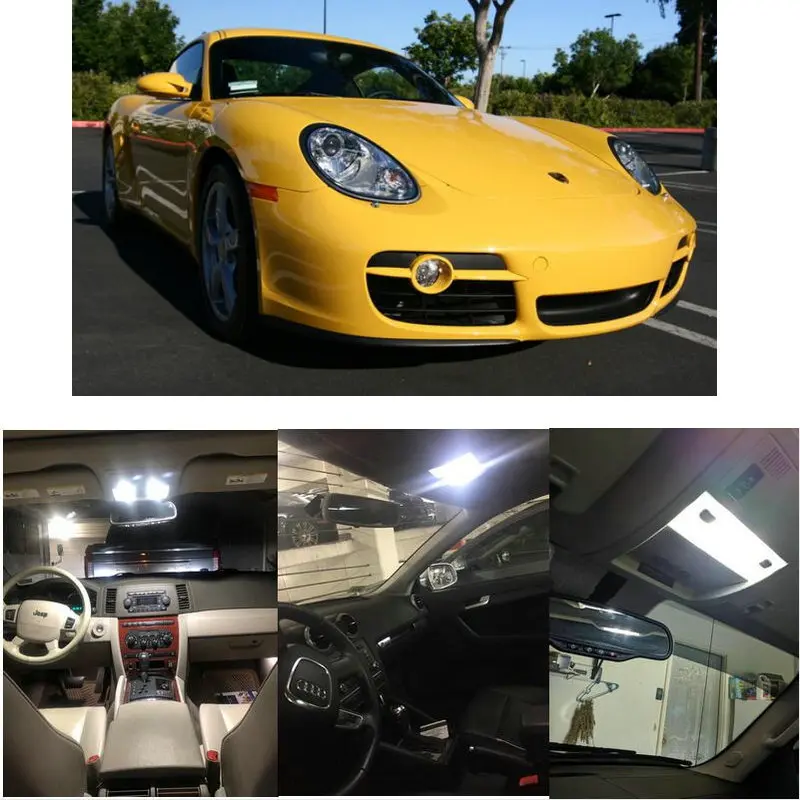

Внутренние светодиодные лампы для 2007 Porsche 911 Boxster Cayman карта купольный светильник свет вежливое освещение двери