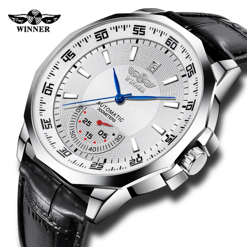Часы наручные WINNER Мужские автоматические механические Спортивные Светящиеся с