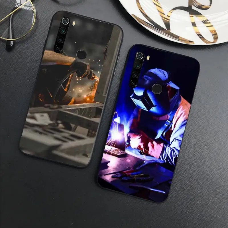 

Hot Metal Worker Welder Welding Phone Case For Xiaomi Redmi note 7 8 9 t max3 s 10 pro lite coque shell cover funda