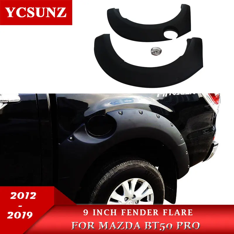 9 дюймов черные Брызговики колеса арки крыло вспышки для Mazda Bt50 Pro 2012 2013 2014 2015 2016 2017
