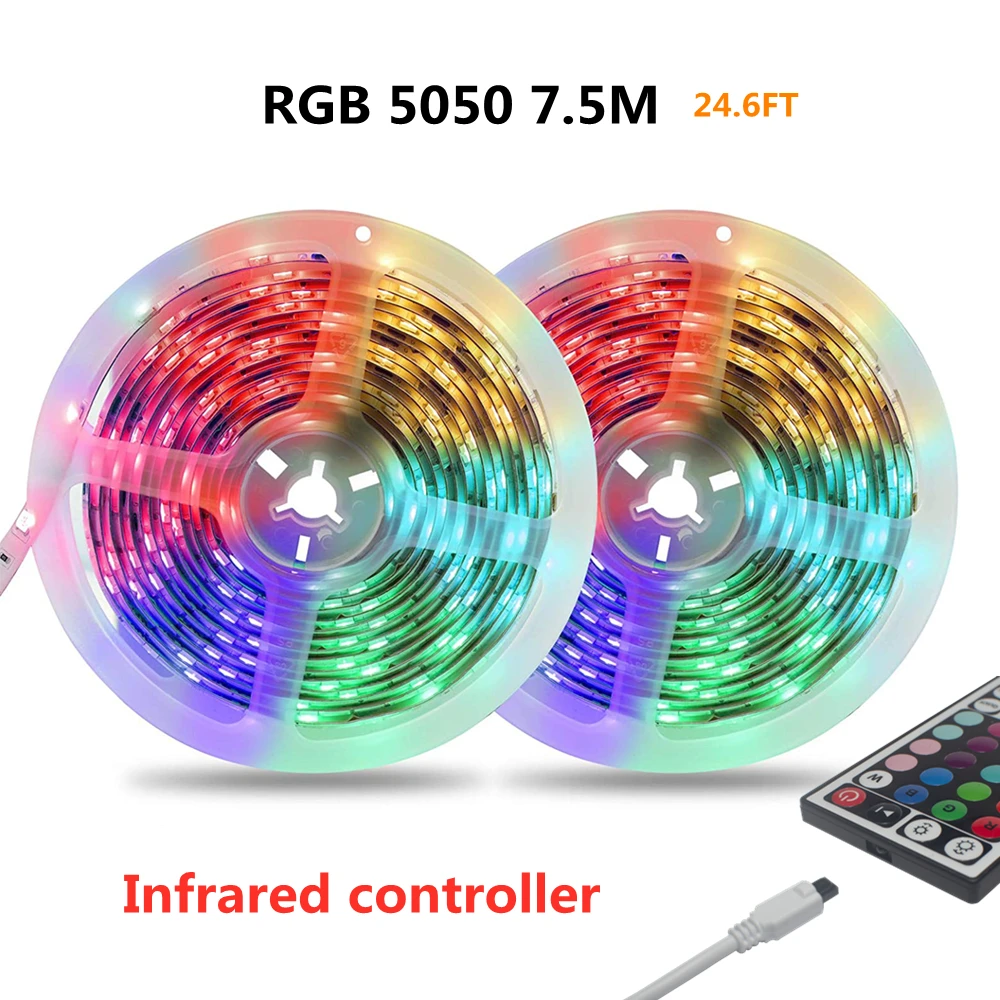 

Voor омпеѬнй Сол Decoratie Eu Plug 24.6 Ft Ahout 7.5M Rgb 5050 44-Key Infrarood Eenvoudig Te Installeren Geschikt