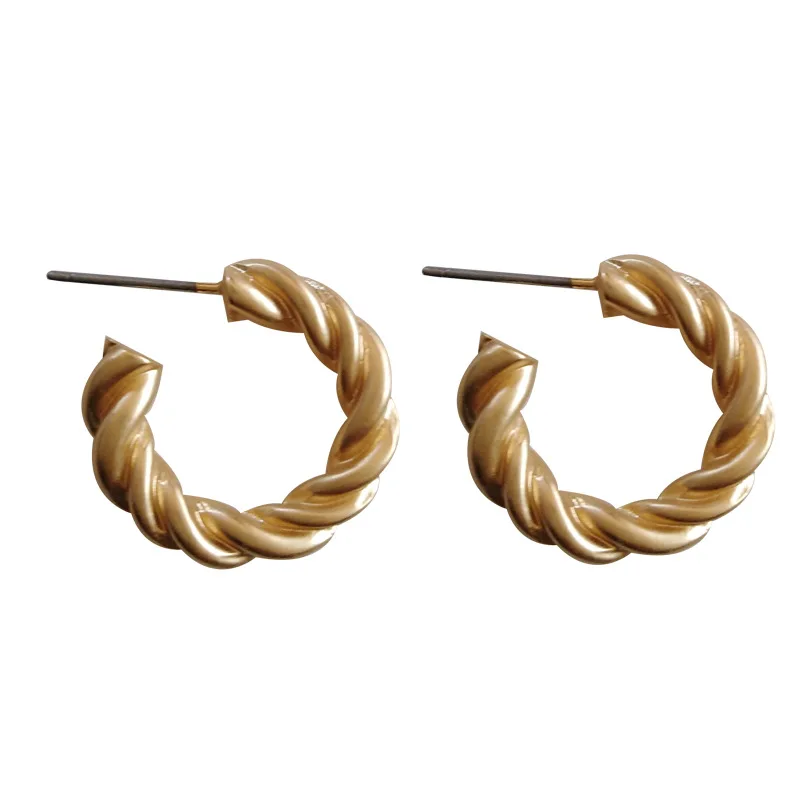 Золотые серьги с металлическим дизайном модные ювелирные изделия маленькие