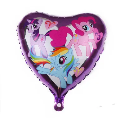 10pcs 10 шт., новинка, 18 дюймов, воздушные шары my little pony, фольга с гелием, единорог, Балон, пони, украшение для дня рождения, для детей 1, 2, 4, 3 лет - Цвет: 10pcs