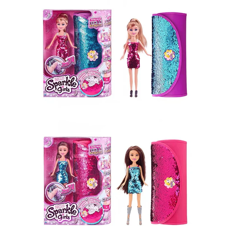 

Zuru Sparkle Girlz Sequin Wardrobe Carry Case Suit Educational Toys Doll Fashion Doll Action Figure Children's Birthday Gifts