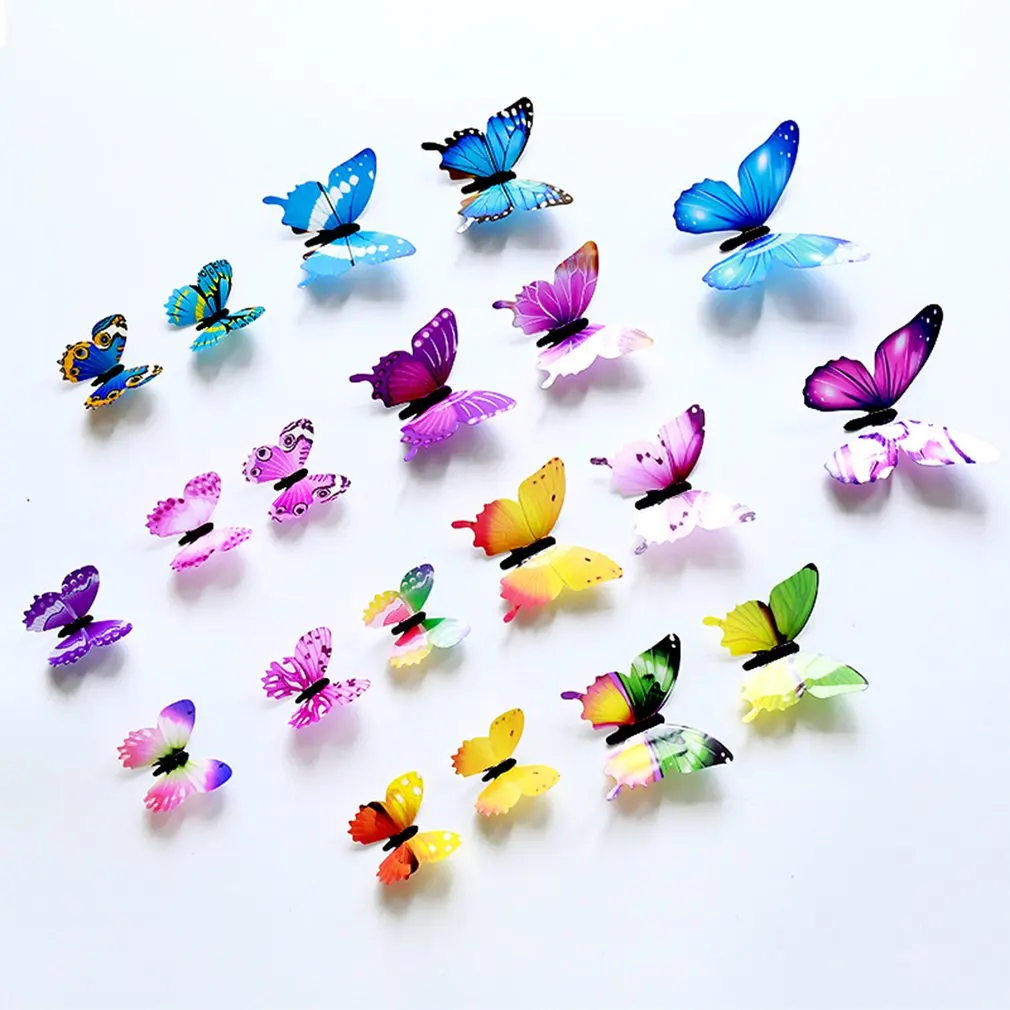 

12 Pcs Luminous Simulation Butterflies Art Wall Stickers Decor Butterflies Luminous Home Decoration
