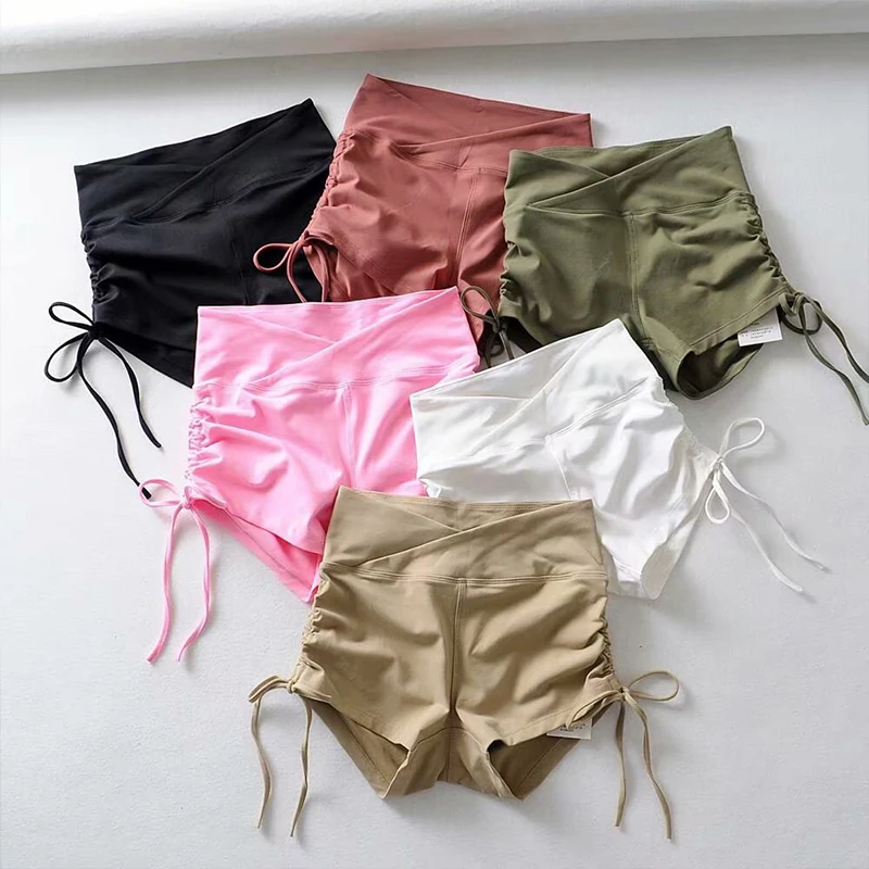 

Casual Shorts Women High Waist High Waisted Shorts Women's Clothing 2021 Shorts for Fitness Two Side Drawstring Sexy Tights