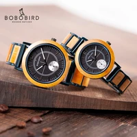bobo bird couple wood watch with dual display unique quartz wristwatch relogio masculino customized gift for men women lover