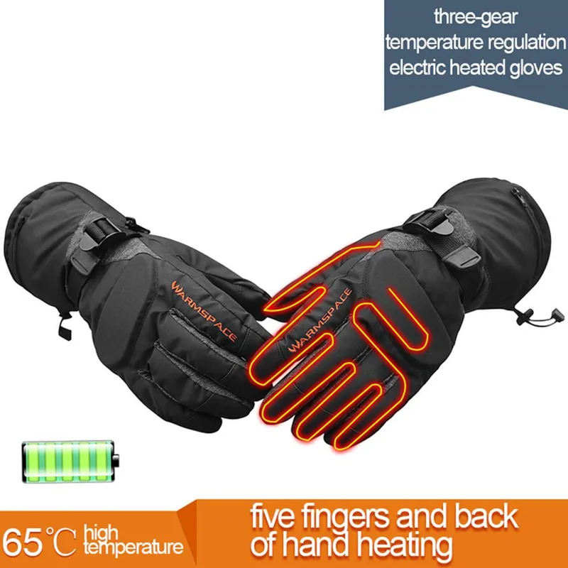 

USB Rechargeable Heated Gloves for Men Women Motorcycle Cycling Ski Electric Heating Gloves With Battery Winter Outdoor Warm