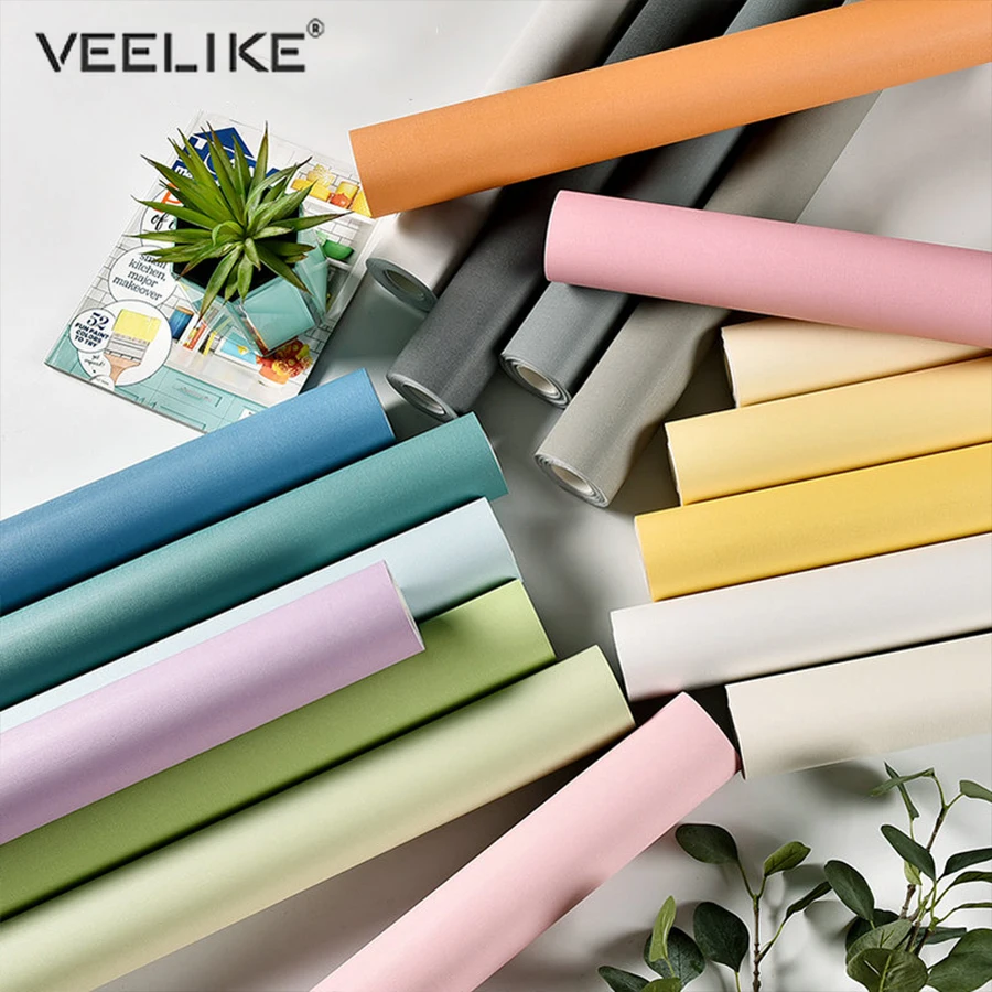 Vinyl PVC Self Adhesive Wallpaper Waterproof Furniture Renovation Cabinet Contact Paper Living Room DIY Wall Stickers Home Decor