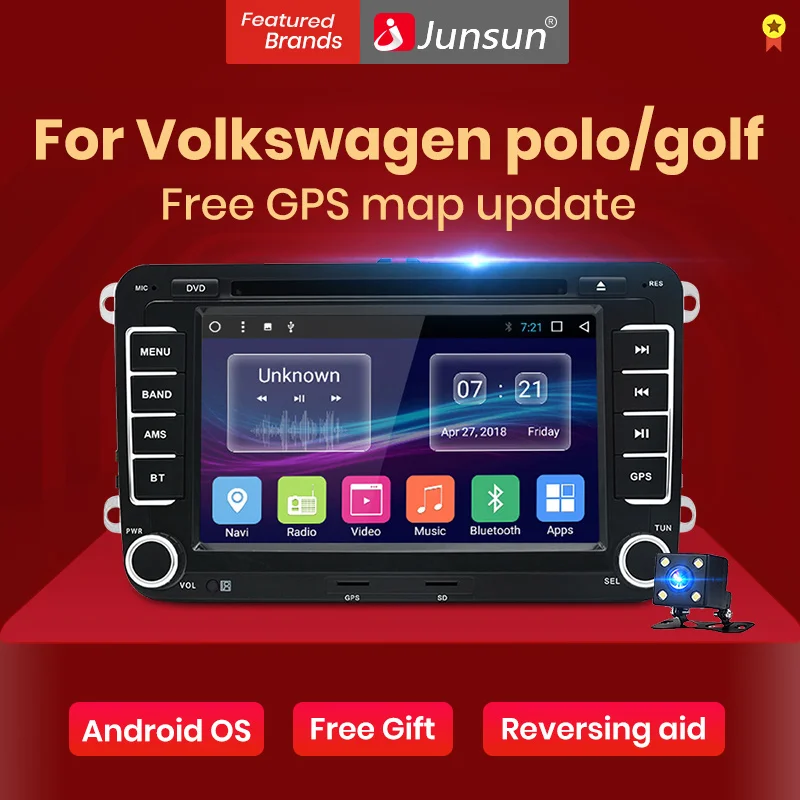 Junsun " gps Android радио плеер 2 din автомобильный DVD аудио стерео Мультимедиа для Volkswagen VW golf 5 6 1024*600 touran passat polo