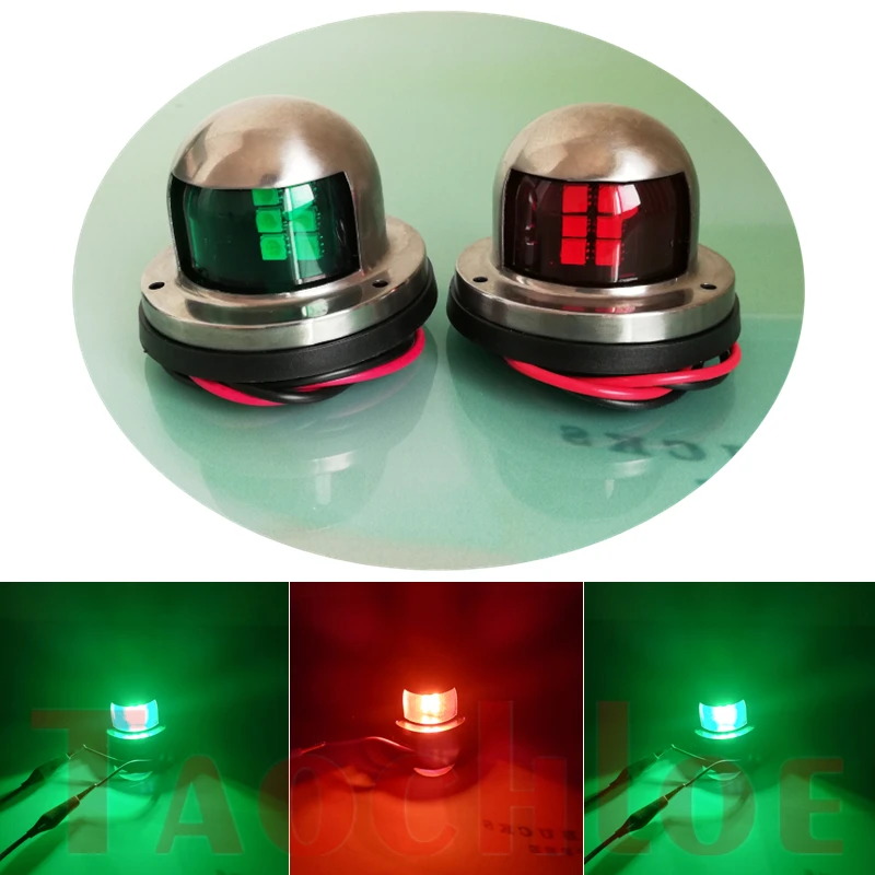 

2Pcs Waterproof Boat Light 12V LED Navigation Lights Yacht Marine Light Red Green Warning Signal Light